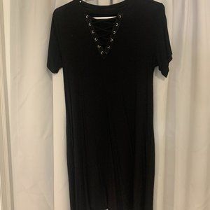 Black lack v dress
